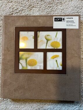 LOFT Taupe Faux Suede Multi-Window Photo Album Frame